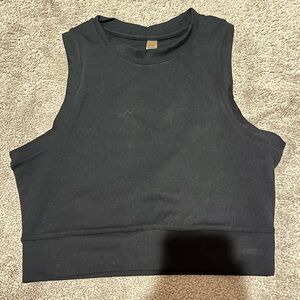 Black Sleeveless Crop Top
